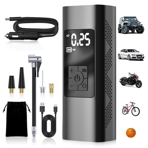 Traier Tire Inflator Portable Air Compressor, 150 PSI Cordless Portable Air Pump For Car Tires, LCD Display Portable Tire Inflator With Tire Pressure Gauge, Tire Pump For Car, Bike, Motorcycle, Ball+1 Traier Tire Inflator Portable Air Compressor, 150 PSI Cordless Portable Air Pump For Car Tires, LCD Display Portable Tire Inflator With Tire Pressure Gauge, Tire Pump For Car, Bike, Motorcycle, Ball+1