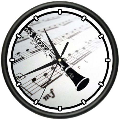 SignMission Beagle Clarinet Wall Clock Music Teacher School Band Reeds