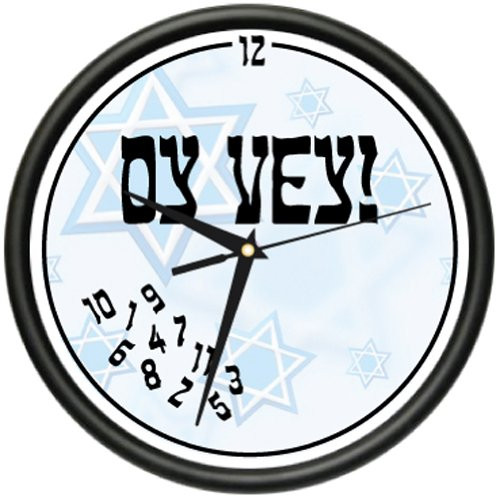 SignMission Beagle OY VEY Wall Clock Funny Yiddish Jewish Temple School Gift