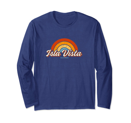 Isla Vista California CA Vintage Rainbow Retro 70s Long Sleeve T-Shirt
