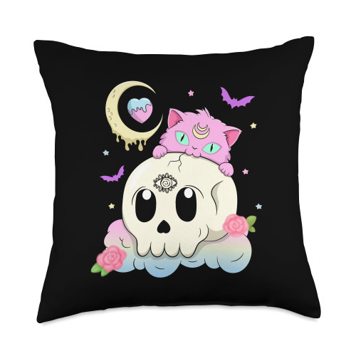 Creepy Cute Kawaii Pastel Goth Witchy Aesthetic Moon Phases Eye Skull Witchy Cute Cat Kawaii Pastel Goth Throw Pillow, 18x18, Multicolor Creepy Cute Kawaii Pastel Goth Witchy Aesthetic Moon Phases Eye Skull Witchy Cute Cat Kawaii Pastel Goth Throw Pillow, 18x18, Multicolor