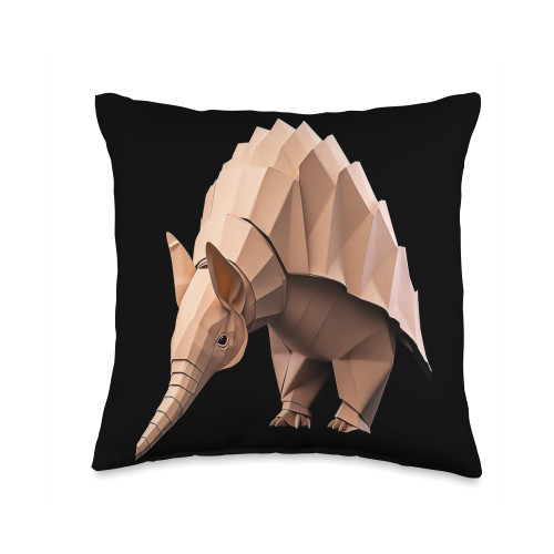 Origami Master Folding Paper Craft Origami Armadillo Japanese Art Paper Folding Artist Throw Pillow, 16x16, Multicolor