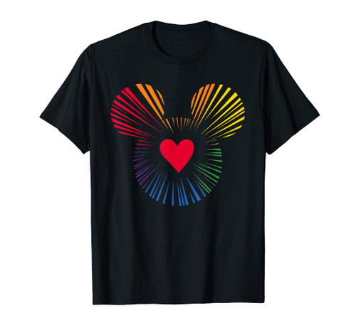 Disney Mickey Mouse Icon Heart Rainbow T-Shirt