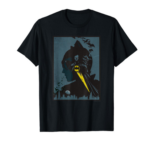 WB100 DC Comics Batman Classic Catwoman Skyline Silhouette T-Shirt