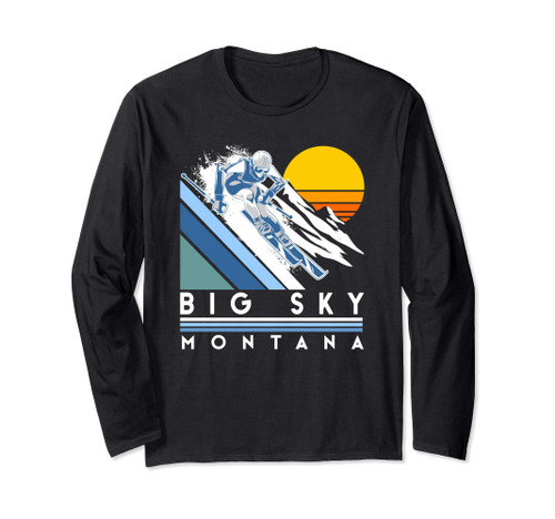 Big Sky Montana Retro Ski Long Sleeve T-Shirt