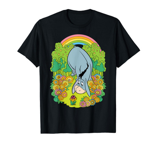 Disney Winnie The Pooh - Eeyore Rainbow Flowers T-Shirt Disney Winnie The Pooh - Eeyore Rainbow Flowers T-Shirt