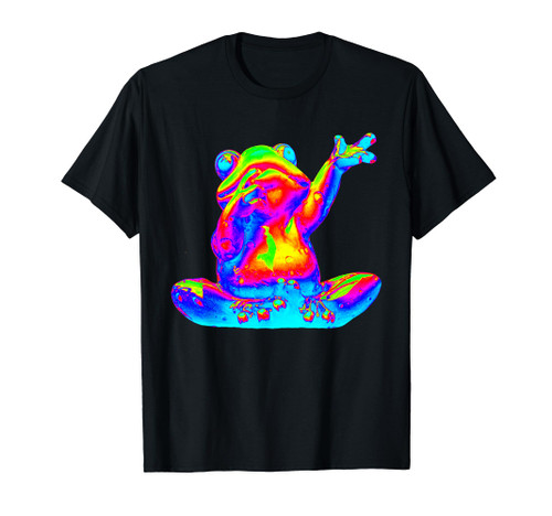 EDM Electronic Dance Techno Rainbow Frog Trippy Rave T-Shirt