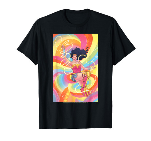 DC Comics Pride Wonder Woman Rainbow Retro T-Shirt DC Comics Pride Wonder Woman Rainbow Retro T-Shirt