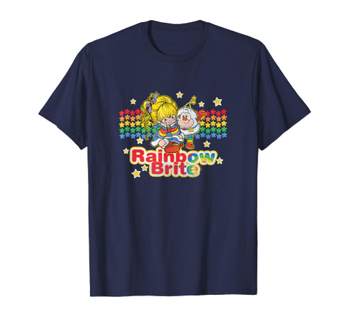 Rainbow Brite & Sprite Vintage Star Stripes Distressed Logo T-Shirt
