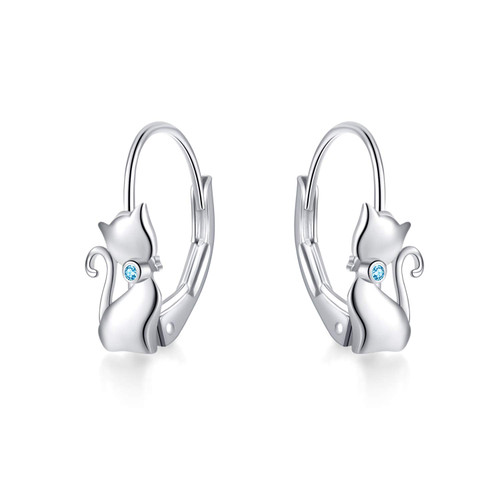 Cat Earrings Sterling Silver Cute Cat Earrings Small Animal Cats Leverback Dangle Hoop Earrings Dangles Jewelry Christmas Gifts for women Teen Girls cat Lovers Cat Earrings Sterling Silver Cute Cat Earrings Small Animal Cats Leverback Dangle Hoop Earrings Dangles Jewelry Christmas Gifts for women Teen Girls cat Lovers