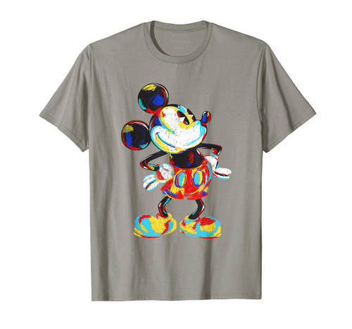 Disney Mickey And Friends Rainbow Impressionist Mickey T-Shirt