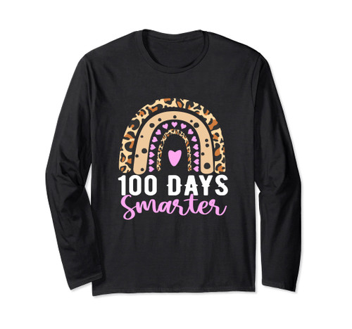 100th Day of School Teacher Student 100 days smarter rainbow Long Sleeve T-Shirt 100th Day of School Teacher Student 100 days smarter rainbow Long Sleeve T-Shirt