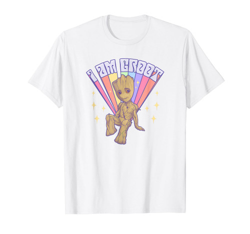 Marvel Guardians Of The Galaxy I Am Groot Rainbow Text T-Shirt Marvel Guardians Of The Galaxy I Am Groot Rainbow Text T-Shirt