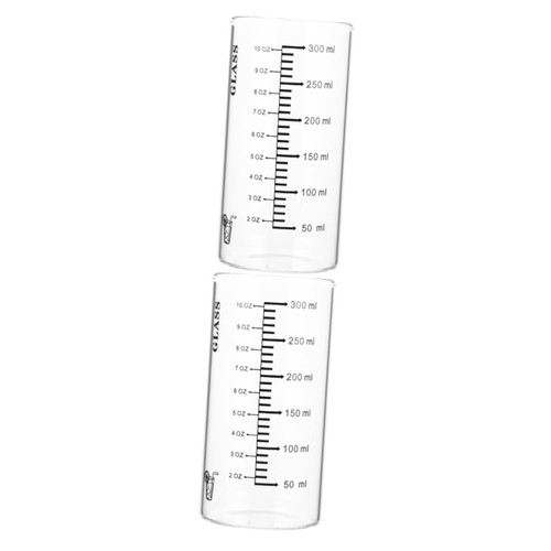 Ciieeo 2pcs High Borosilicate Glass Terrarium Container Liquid Measuring Cups Clear Drinking Glasses Measured Milk Mug Glass Coffee Glass Measuring Jugs Milk Serving Cup Coffee Cup Juice