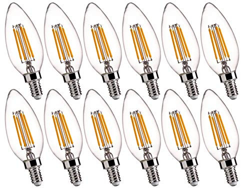 B11 E12 LED Candelabra Base Bulbs 60W Equivalent - FLSNT 4.5W Dimmable LED Candle Light Bulbs - 2700K Soft White,450LM,CRI80 - Pack of 12 B11 E12 LED Candelabra Base Bulbs 60W Equivalent - FLSNT 4.5W Dimmable LED Candle Light Bulbs - 2700K Soft White,450LM,CRI80 - Pack of 12