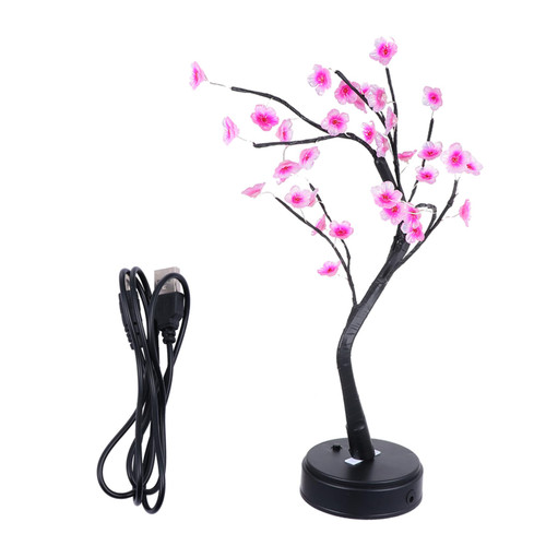 UKCOCO 1pc Night Light Plum Tree Design Lamp Cherry Blossom Light Tree Christmas Decor Light up Flower Tree Led Bonsai Tree Tabletop Birch Tree Lamp Pearl Tree Lights Plastic