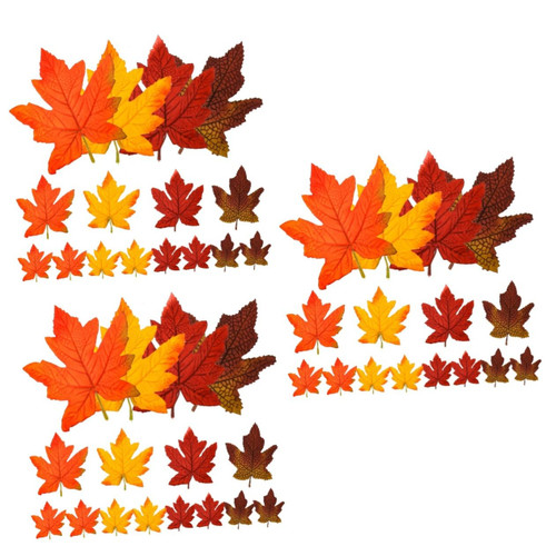 VOSAREA 144 Pcs Simulated Maple Leaf Faux Fall Leaves Fall Maple Leaves Party Maple Leaves Decor Maple Leaves Table Scatter Simulation Maple Leaf Silk Cloth Artificial Leaf Wedding