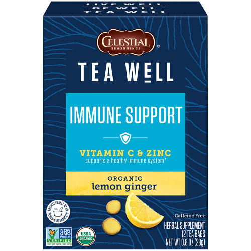 Celestial Seasonings TeaWell Herbal Tea, Lemon Ginger, Caffeine Free Organic Wellness Tea, 12 Tea Bags (Pack of 6) Celestial Seasonings TeaWell Herbal Tea, Lemon Ginger, Caffeine Free Organic Wellness Tea, 12 Tea Bags (Pack of 6)