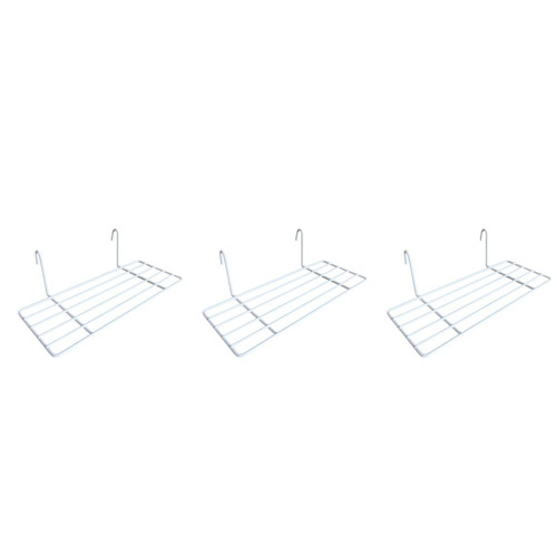 VOSAREA 3pcs Straight Corner Shelf Hanging Wall Basket Wire Storage Basket Rack Hanging Wall Shelf Wall Mount Shelves Wire Storage Baskets Grid Panel Shelf Wall-Mounted White mesh