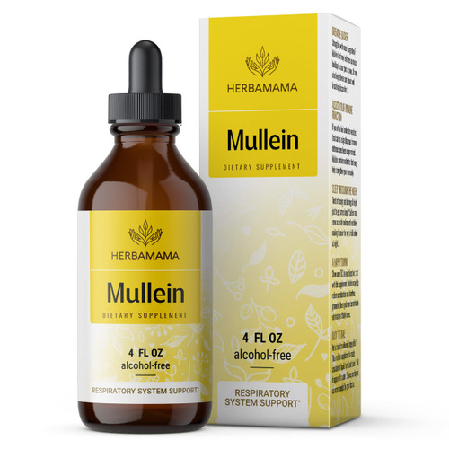 HERBAMAMA Mullein Leaf Tincture - Lung Cleanse - Vegan Mullein Drops - Lung Detox - Respiratory Health and Immune Support Drops - Natural Supplement Liquid Extract 4 fl.oz. HERBAMAMA Mullein Leaf Tincture - Lung Cleanse - Vegan Mullein Drops - Lung Detox - Respiratory Health and Immune Support Drops - Natural Supplement Liquid Extract 4 fl.oz.