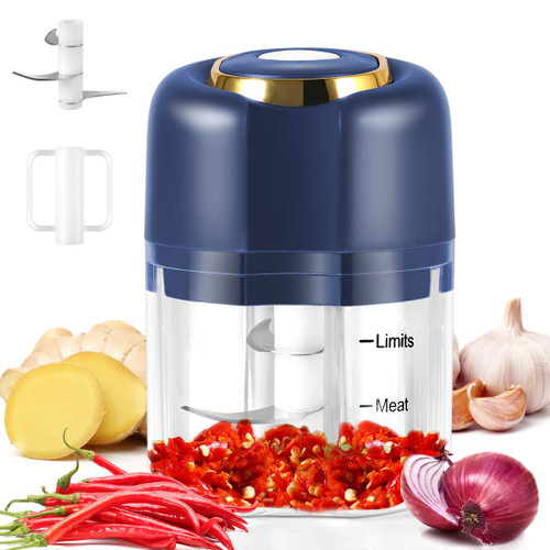 UHOOP Electric Mini Garlic Chopper, Mini Chopper Food Processor, for Chop Onion Ginger Vegetable Pepper Spice Meat, Baby Food, Easy Cleaning
