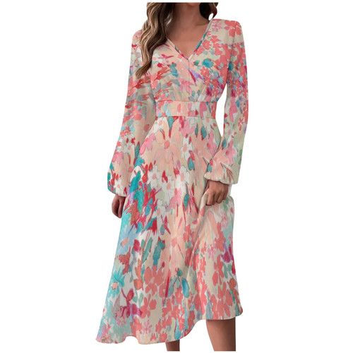 FSWGJFJJ Summer Dresses for Women 2024,Beach Dresses for Women,Women's Casual Loose Sundress Long Dress Long Sleeve Maxi Dresses Summer Beach Dress FSWGJFJJ Summer Dresses for Women 2024,Beach Dresses for Women,Women's Casual Loose Sundress Long Dress Long Sleeve Maxi Dresses Summer Beach Dress