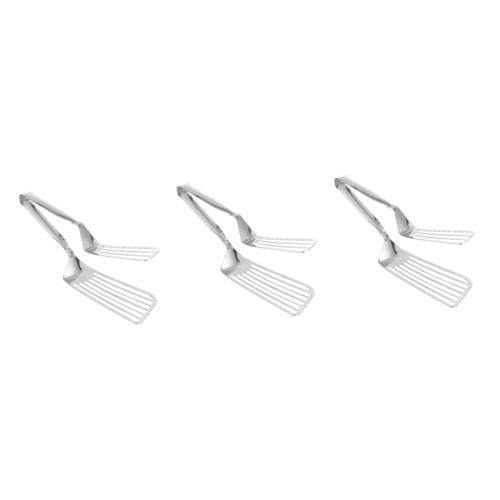 PRETYZOOM 3pcs Fish Shovel Clamp Spatula for Panda Figure Bbq Tongs Bread Clip Slotted Spatula 2 in 1 Spatula and Tongs Flipper Fried Steak Combination Stainless Steel Cake Metal