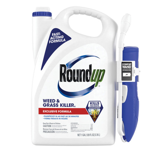 Roundup Weed & Grass Killer? with Comfort Wand, Use in and Around Flower Beds, Trees, and Driveways, 1 gal.
