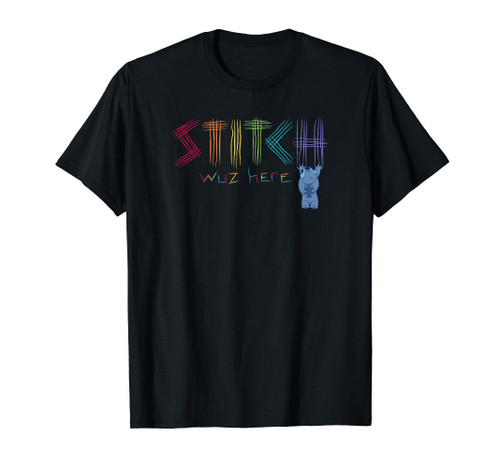 Disney Lilo & Stitch Rainbow Stitch Was Here Pride Scratch T-Shirt