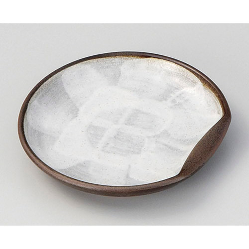 ????(Yamashita kogei) Yamasita Craft 229-3-756 Bizen Shino Half Moon Plate, 5.0