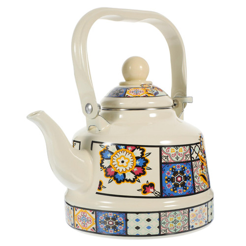Luxshiny Enamel Teapot Tea Kettle Water Kettle Tea Pitcher Water Pot Hot Tea Pot Enameled Teapot Tea Pot for Loose Tea Enamel Kettle Decorative Teapot European and American Teahouse