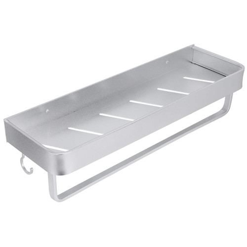 knitting machine Space-Saving Wall-Mounted Storage Rack Versatile Shower Shelf and Multifunctional Holder for Kitchen and Bathroom Organization(40cm with Hook and Rod)