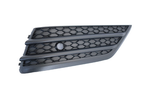 CarPartsDepot Fog Lamp Cover Bumper Grille Grill With Parking Aid Sensor Hole Textured Black Plastic Compatible With Pilot 2016 2017 2018 Fit 71102TG7A10 Front Passenger Right Side