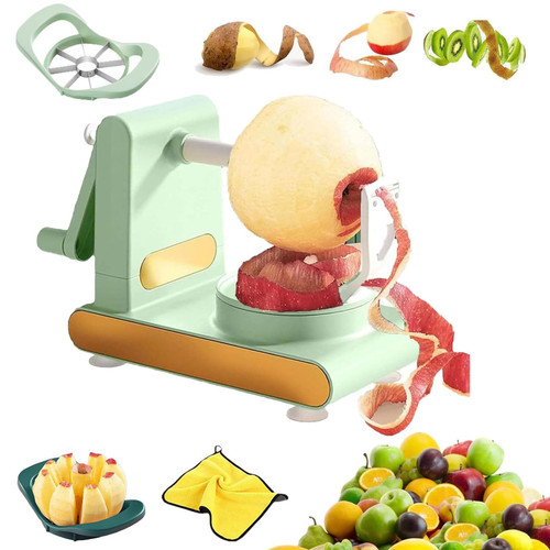 Multi-Fruit Peeler 2.0 - Home Multi-fruit Peeler, Stainless Steel Fruit and Vegetable Peeler for Potatoes, Hand Peeler Fruit Peeler Machine with Fruit Divider Set for Potatoes, Apples (A)