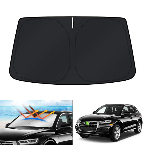 KUST Custom Fit Windshield Sun Shade for Audi Q5 Accessories 2018-2024 Window Shade Sun Visor Protector Foldable Blocks UV Rays Keep Your Car Cooler KUST Custom Fit Windshield Sun Shade for Audi Q5 Accessories 2018-2024 Window Shade Sun Visor Protector Foldable Blocks UV Rays Keep Your Car Cooler