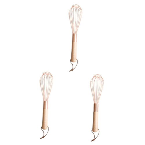 PRETYZOOM 3pcs Kitchen Egg Beater Sauce Whisk Flour Whisk Mixer Coffee Stir Sticks Egg Beater Whisk Egg Beater Blender Dough Mixer Manual Egg Whisk Wooden Mini To Rotate Pastry