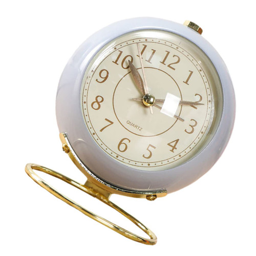 DECHOUS Travel Clock Metal Alarm Clock Table Clock Digital Desk Clock Silent Alarm Kids Alarm Clock Decorative Clock Travel Alarm Clock Retro Clock European Style Metal Clock Child Purple