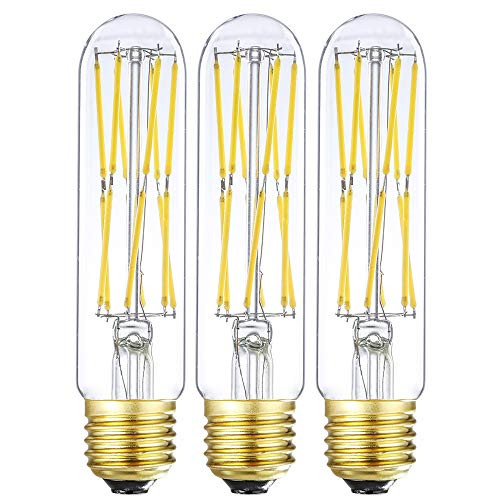 LEOOLS T10 Led Bulb, 12W Dimmable Led Tubular Bulbs, 100 Watt Incandescent Bulb Equivalent, 4000K Daylight,Clear Glass, E26 Base Lamp Bulb, for Cabinet Display Cabinet etc,3 Pack.