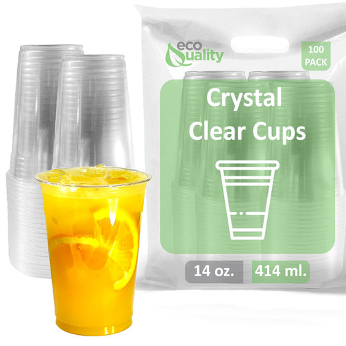 Clear Plastic Disposable Cups | 14 oz Cups, 100 Pack | Crystal Clear PET Cup | Cold Smoothie | Iced Coffee Go Cups | Ideal for Coffee, Parfait, Juice, Soda, Cocktail, Party Cups (14oz, 100 Count) Clear Plastic Disposable Cups | 14 oz Cups, 100 Pack | Crystal Clear PET Cup | Cold Smoothie | Iced Coffee Go Cups | Ideal for Coffee, Parfait, Juice, Soda, Cocktail, Party Cups (14oz, 100 Count)