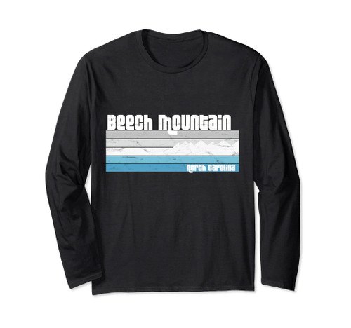 Beech Mountain North Carolina NC Retro Skiing Hiking Long Sleeve T-Shirt