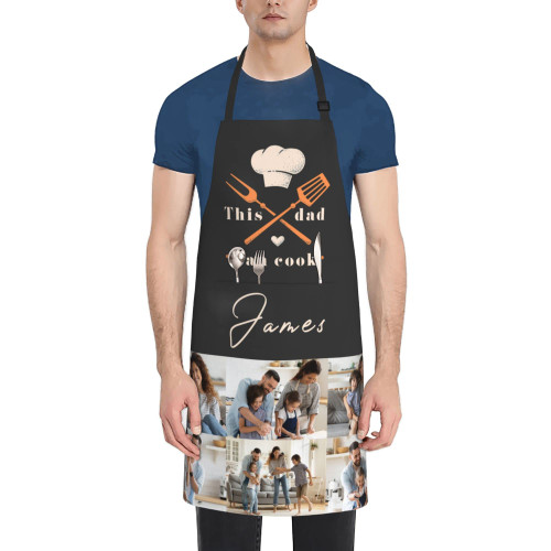 Enjoyyjl Dad Apron, Father's Day Gift, Men's Apron with Pockets, Customized Apron for Dad, Personalized Aprons for Dad, Chef Apron for Dad, Husband, Friend, Brithday Gift Christmas Gift