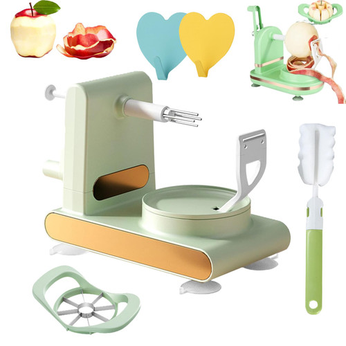 Multi-Fruit Peeler 2.0, Home Essentials Multi-Fruit Peeler 2.0, 3 In 1 Rotary Round Vegetable Fruit Peeler Tool, Multi Fruit Peeler With Fruit Divider Set, Apple Peeler and Corer (light green)