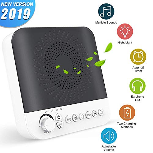 KFiAQ White Noise Machine for Sleeping, Sleep Sound Machine with 17 Non-Looping High Fidelity Sounds, Timer & Soothing Night Light for Baby Adult Traveler, Portable for Home Office Travel
