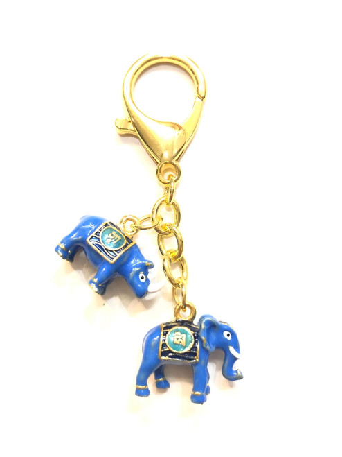 Feng Shui Blue Elephant and Rhinoceros Amulet