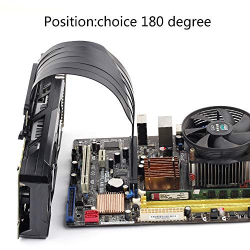 PCIe Riser Extension Cable GPU Mount Riser Extension Cable PCI-e Extender Vertical Mount Mounting Kit Bracket 16x PCI Express GPU Mounting Card 30cm 180 Degrees