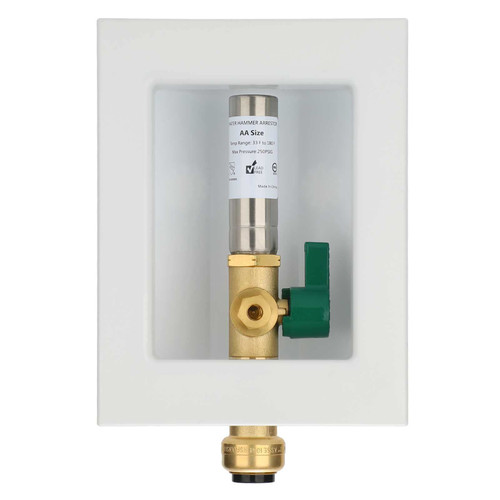 Lidertik Ice Maker Outlet Box With Hammer Arrestor, Inlet 1/2 inch Push to Connect x Outlet 1/4 inch compression, Absorb Shock And Reduce Noise
