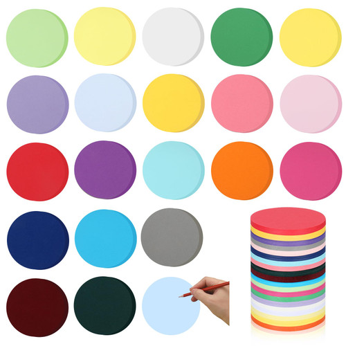 Honoson 1000 Pcs Round Cutouts Paper 3.9 Inch Circles Assorted Color Round Cut Outs Round Shaped Die Cuts Paper for DIY Kids Craft Projects Back to School Classroom Bulletin Board Decor