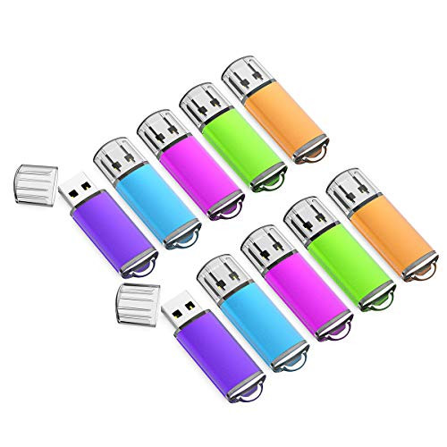 4GB USB Flash Drive 10 Pack with Easy-Storage Bag Memory Stick K&ZZ Thumb Drives Gig Stick USB2.0 Pen Drive for Fold Digital Date Storage, Zip Drive, Jump Drive, Flash Stick, Mixed Colors