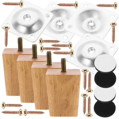 Homoyoyo Dresser 4pcs Vanity Table Table Legs Dressing Table Wood Couch Legs Chair Legs Replacement Wooden Legs Furniture Support Foot Wood Legs Coffee Table Sofa Cabinet Legs Desk Legs