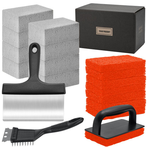 18Pcs Griddle Cleaning Kit for Blackstone, Heavy Duty Flat Top Grill Cleaning kit, include Handle, Cleaning Bricks, Scrubber Brush, Scouring Pads, Griddle Grill Scraper, Blackstone Cleaner for Griddle 18Pcs Griddle Cleaning Kit for Blackstone, Heavy Duty Flat Top Grill Cleaning kit, include Handle, Cleaning Bricks, Scrubber Brush, Scouring Pads, Griddle Grill Scraper, Blackstone Cleaner for Griddle